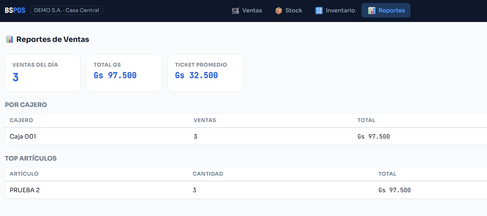 Reporte de Ventas